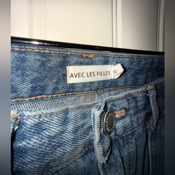 Avec Les Filles Blue Flare Wide Leg Cargo Jeans - Picture 10 of 13